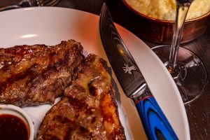 Argentine steak on plate at Libertango