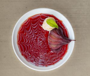 pera al vino dish at Libertango