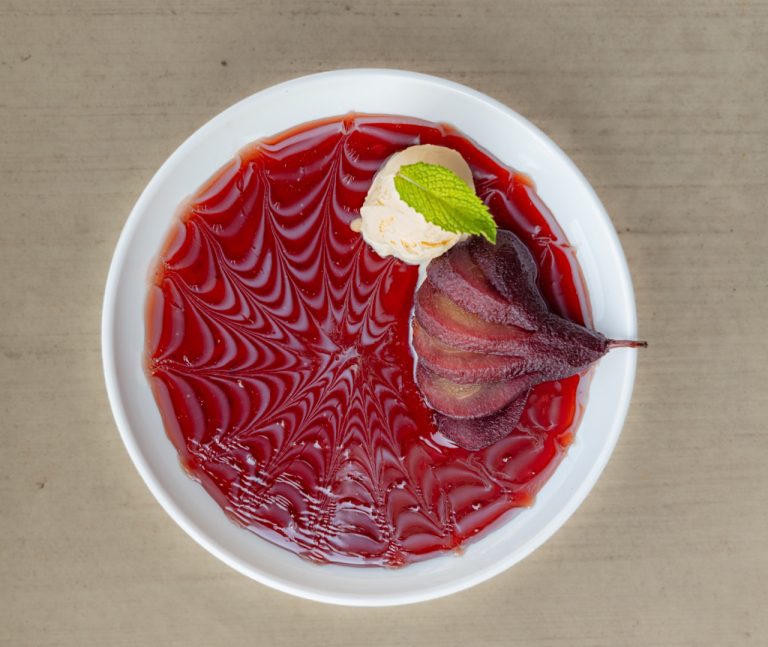 pera al vino dish at Libertango